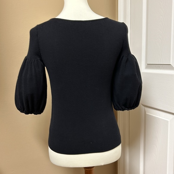 Talbots Black Sweater with Juliette Sleeves Size Small - Picture 3 of 7
